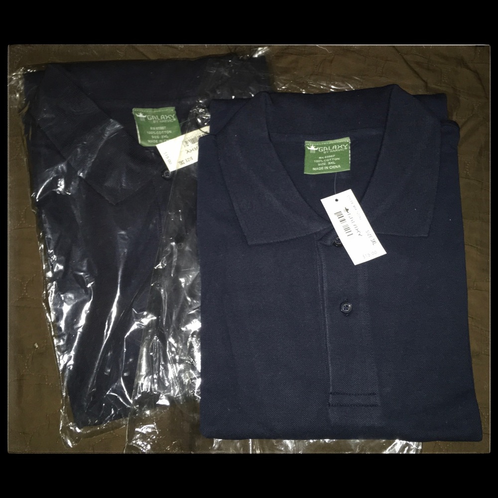 2 Men’s Galaxy by Havic Polo Golf Shirt/Lot of Two